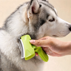 Brushing a husky with the Patoune deshedding brush