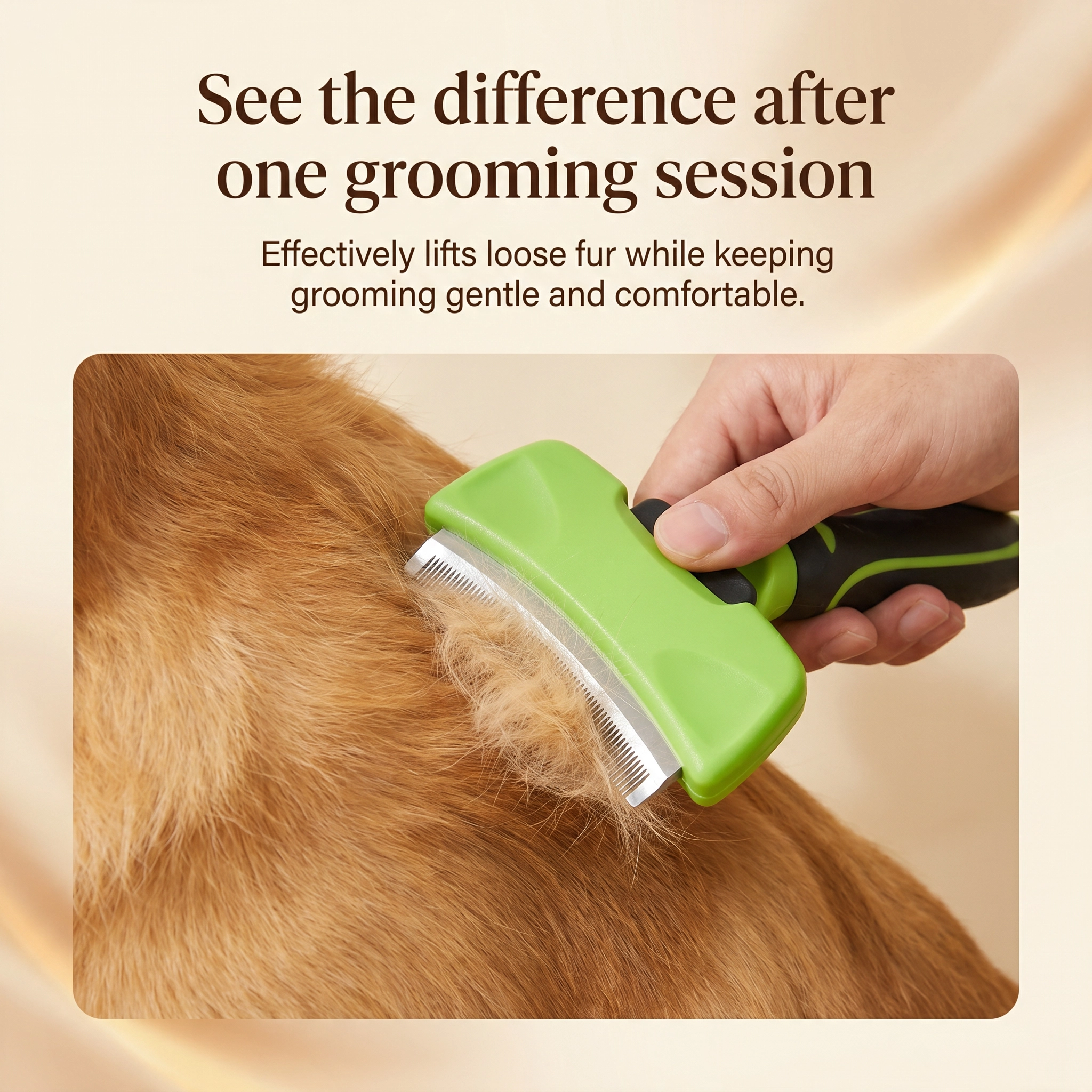 See the difference after one grooming session with the Patoune brush