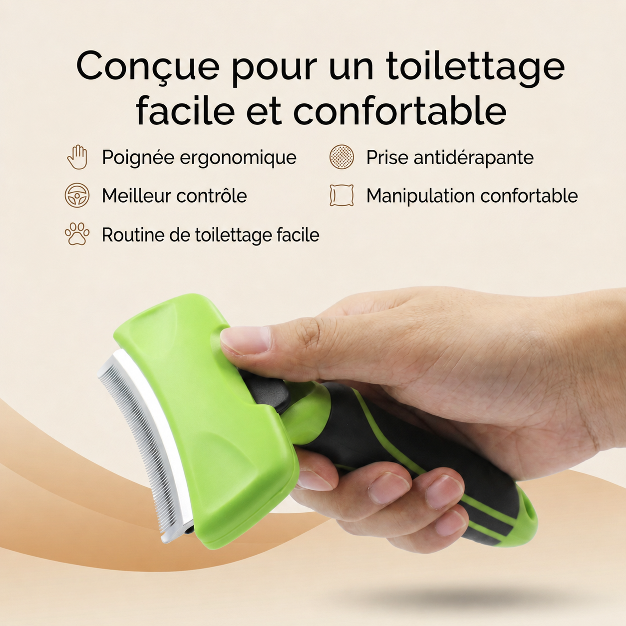 Brosse Patoune : manche ergonomique et prise antidérapante